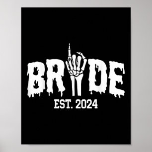 Poster Noiva de 2024 Casais de Halloween de Skeleton Hand