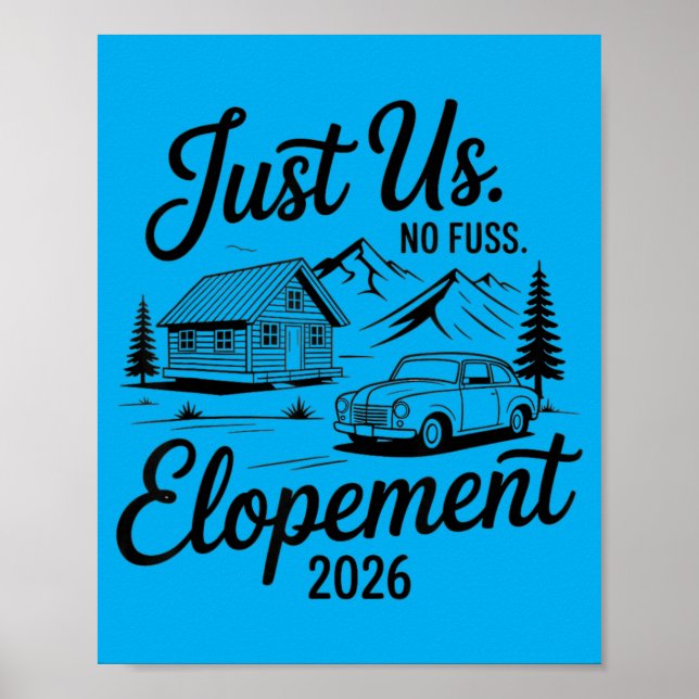 Poster Noiva de Casamento Micro Elopamento Simples Just U (Frente)