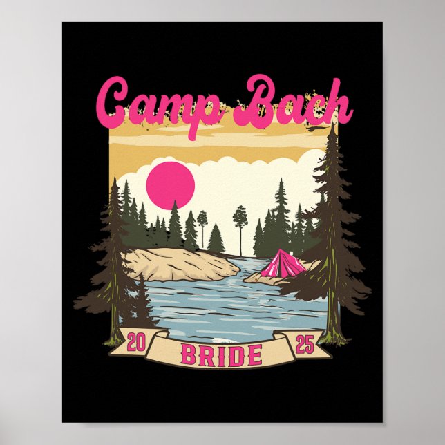 Poster Noiva do Acampamento Bach Dama de Honra Retro Acam (Frente)
