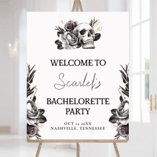 Poster Noiva do crânio gótico ou Bachelorette de morte be