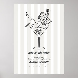 Poster Noiva do Partido Diva Martini Doodle Despedida de
