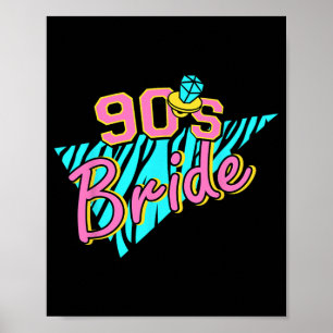 Poster Noiva dos anos 90 Dama de honra Retro Festa de des