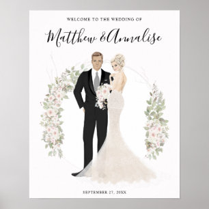 Poster Noiva e Casal de Casamento de Noite