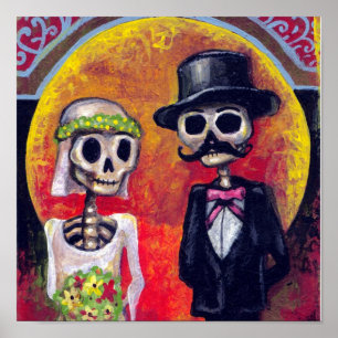 Poster Noiva e noivo Mustachioed