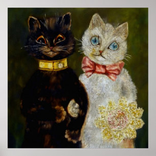 Poster “Noiva e Noivo” por Louis Wain