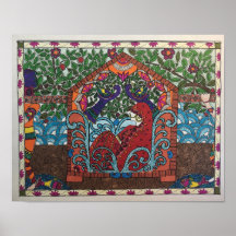 noiva escolhida no palanquin no estilo Madhubani