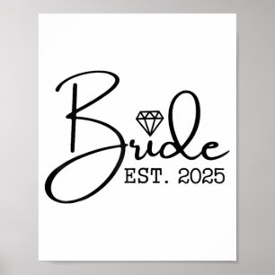 Poster Noiva Est. 2025 Casamento Casado - Bache do Partid