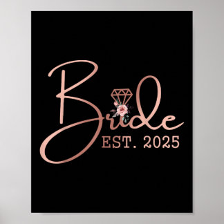 Poster Noiva Est 2025 Sra. Festa de solteira Wedding Brid