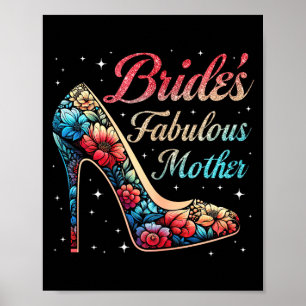 Poster Noiva floral fabulosa da mãe feliz casamento