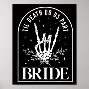 Poster Noiva Groom Skeleton Rock Hand Casais Casamento Ha