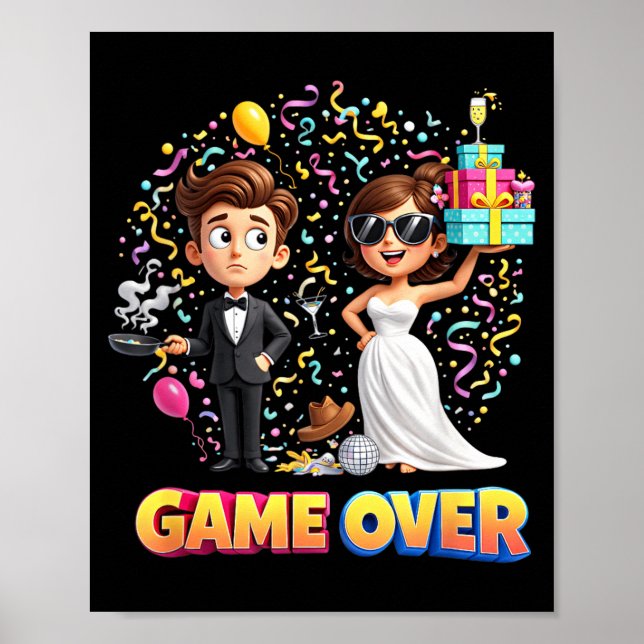 Poster Noiva Noivo Casamento Solteirão (Frente)