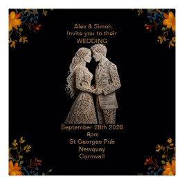 Póster Noiva & Noivo Clássico Real