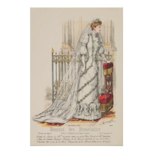 Póster Noiva Vestido Vitoriano da Moda de Paris