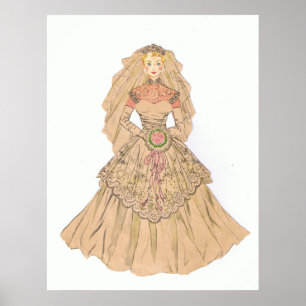 Póster Noiva Vintage