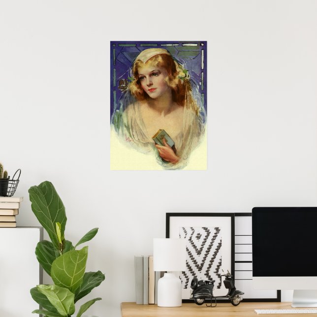 Póster Noiva Vintage com um casamento religioso Bíblia (Escritório em casa)