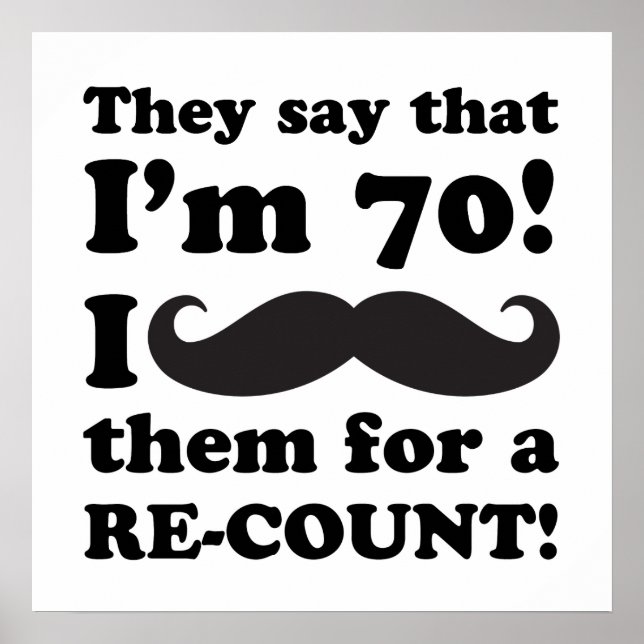Poster Noivado de 70 do Engraçado Mustache (Frente)