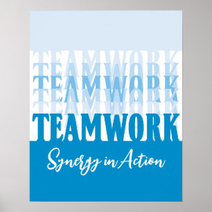 Poster Noivado de sinergia de trabalhos em equipe motivac