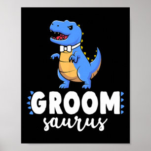 Poster Noivados De Casamento Do Groom Saurus Dinosaur M