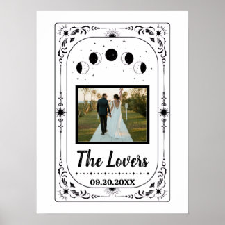 Poster Noivos Amantes de Foto Personalizada Tarot Casamen