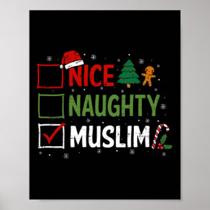 Poster Nojo de Natal muçulmano e travesso Papai Noel