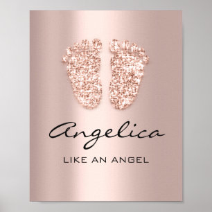 Poster nome Angelica Significando Rosa de Pés-Bebês