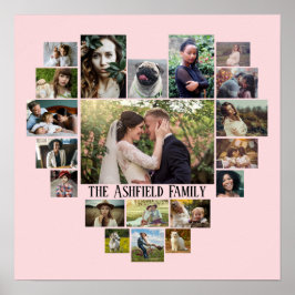 Poster Nome Da Colagem De Fotos Da Família No Coração 20