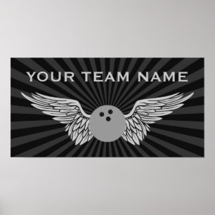 Póster Nome da equipe de boliches
