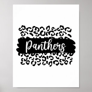 Poster Nome da Equipe Espírito Escolar Panthers Vintage V
