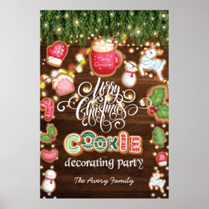 Poster Nome da Família Decoradora de Cookies de Natal