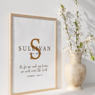 Poster Nome da Família Monograma da Escritura Cristã Russ