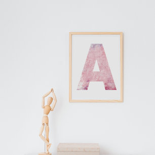 Poster Nome da garota - Letra A cor-de-água rosa