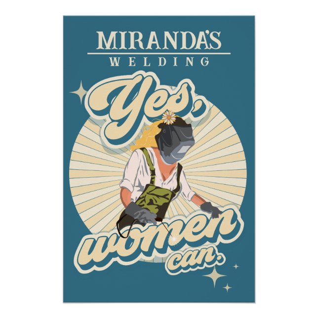 Póster Nome da oficina personalizada da soldadora de aspa (Frente)