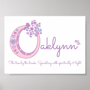 Poster Nome das garotas de Oaklynn significando letra pas