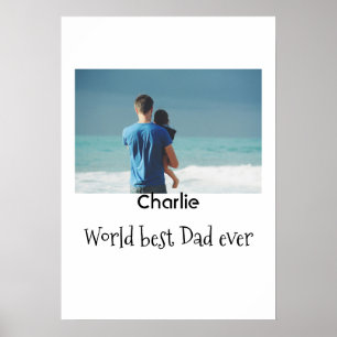 Poster nome data foto simples do melhor pai do mundo para