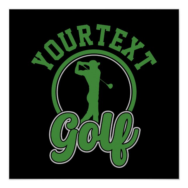 Póster NOME DE ADD DE Golf Personalizado Retro Pro Golfer (Frente)