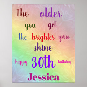 Poster Nome de Aniversário Bonito e colorido