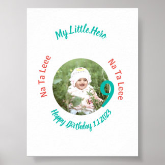 Poster Nome de aniversário personalizado com foto