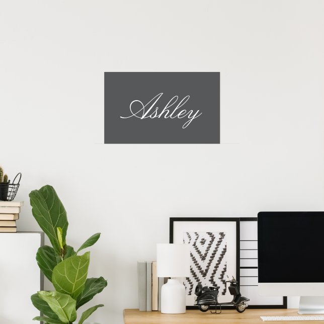 POSTER NOME DE BEBÊ FAMILIAR SIMPLES MODERNO ELEGANTE (Escritório em casa)