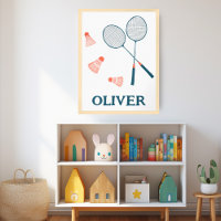 NOME DE BEBÊ PERSONALIZADO Raquetas e Birdies de B