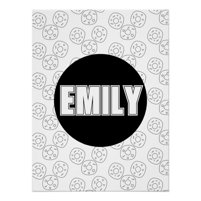 Póster Nome de Colorir Donut (Frente)