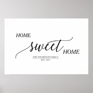 Poster Nome de família Home doce Home