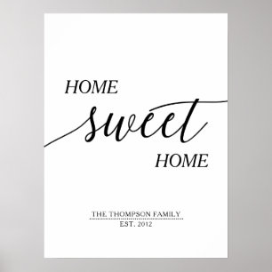 Poster Nome de família Home doce Home