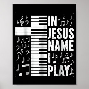 Poster Nome de Jesus Toco Piano Teclado Adoração Cristã