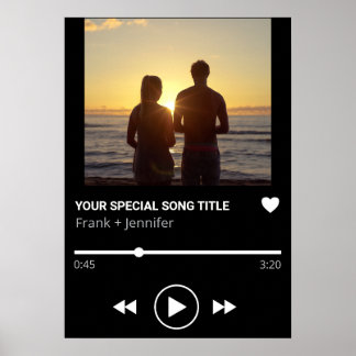 Poster Nome de Música Personalizada na Playlist Presente
