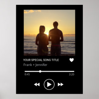 Poster Nome de Música Personalizada na Playlist Presente