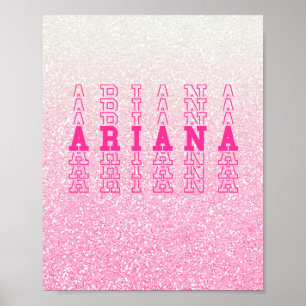Poster Nome de Repetição Personalizada Ariana Rosa