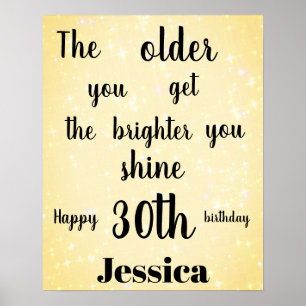 Poster Nome do aniversário de 30 anos de ignição Doura