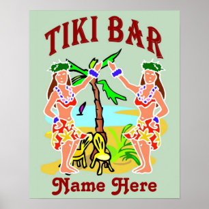 Poster Nome do Bar Sinal de Tiki