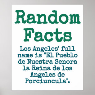 Poster Nome do Cheio de Los Angeles - Fato de Trivia