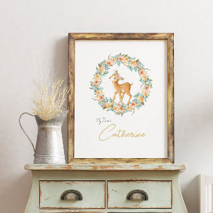 Poster Nome do Enfermeiro Assinar Animais de Pavial Cute